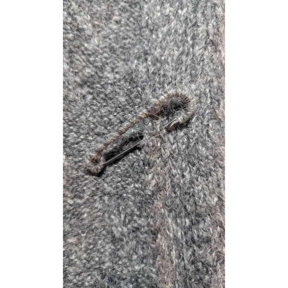 J. Jill Sweater Cardigan Open-Front Cotton Alpaca Long Chunky Knit Gray Medium - Picture 5 of 11